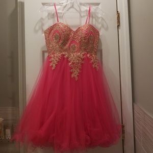 Short Pink and Gold Dress